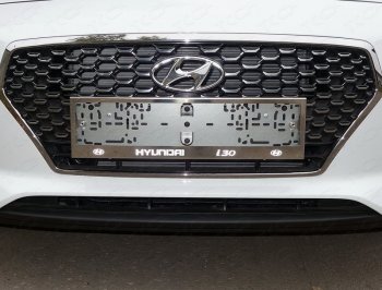6 199 р. Рамка гос. номера ТСС Тюнинг  Hyundai I30  3 PD (2017-2020) (нержавейка)  с доставкой в г. Санкт‑Петербург. Увеличить фотографию 1