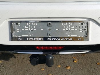 6 199 р. Рамка гос. номера ТСС Тюнинг  Hyundai Sonata  DN8 (2019-2024) (нержавейка)  с доставкой в г. Санкт‑Петербург. Увеличить фотографию 1