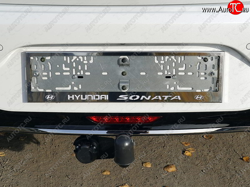 6 199 р. Рамка гос. номера ТСС Тюнинг  Hyundai Sonata  DN8 (2019-2024) (нержавейка)  с доставкой в г. Санкт‑Петербург