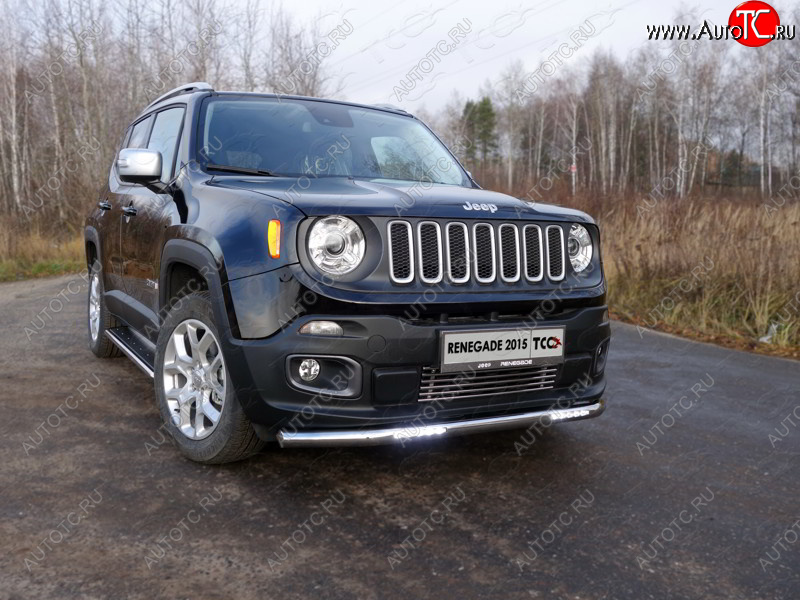 6 249 р. Рамка гос. номера ТСС Тюнинг  Jeep Renegade (2015-2024) (нержавейка)  с доставкой в г. Санкт‑Петербург