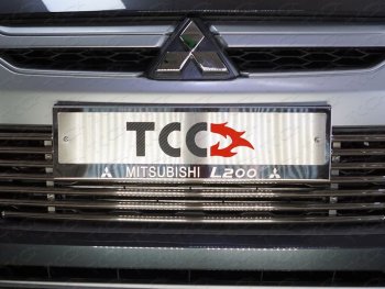 4 999 р. Рамка гос. номера ТСС Тюнинг  Mitsubishi L200  5 KK,KL (2018-2022) рестайлинг (нержавейка)  с доставкой в г. Санкт‑Петербург. Увеличить фотографию 1