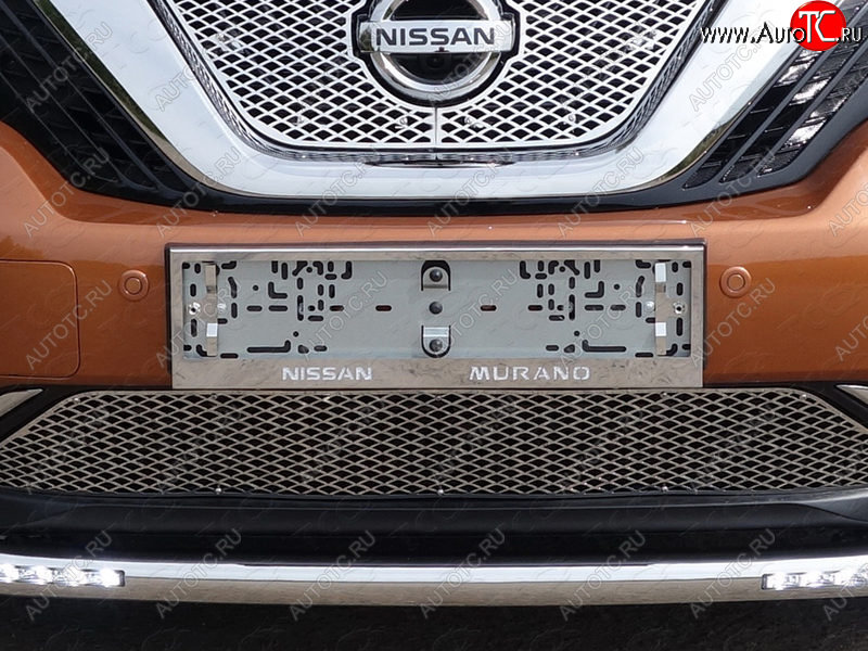 6 199 р. Рамка гос. номера ТСС Тюнинг  Nissan Murano  3 Z52 (2015-2022) (нержавейка)  с доставкой в г. Санкт‑Петербург