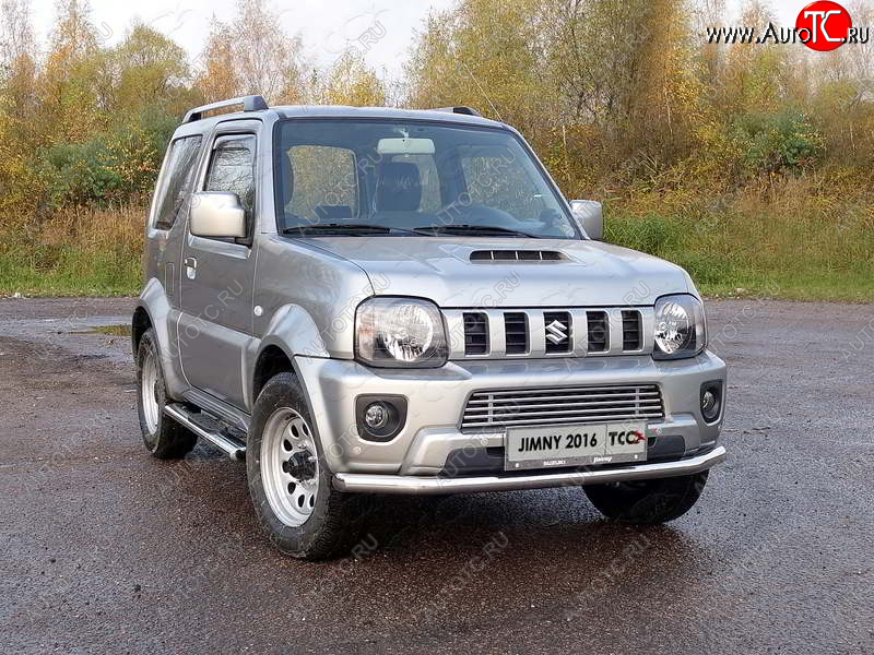 6 249 р. Рамка гос. номера ТСС Тюнинг  Suzuki Jimny  JB23/JB43 (2012-2018) 2-ой рестайлинг (нержавейка)  с доставкой в г. Санкт‑Петербург