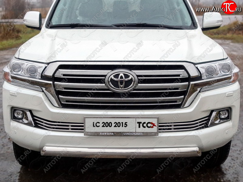 6 249 р. Рамка гос. номера ТСС Тюнинг  Toyota Land Cruiser  200 (2015-2021) 2-ой рестайлинг (нержавейка)  с доставкой в г. Санкт‑Петербург