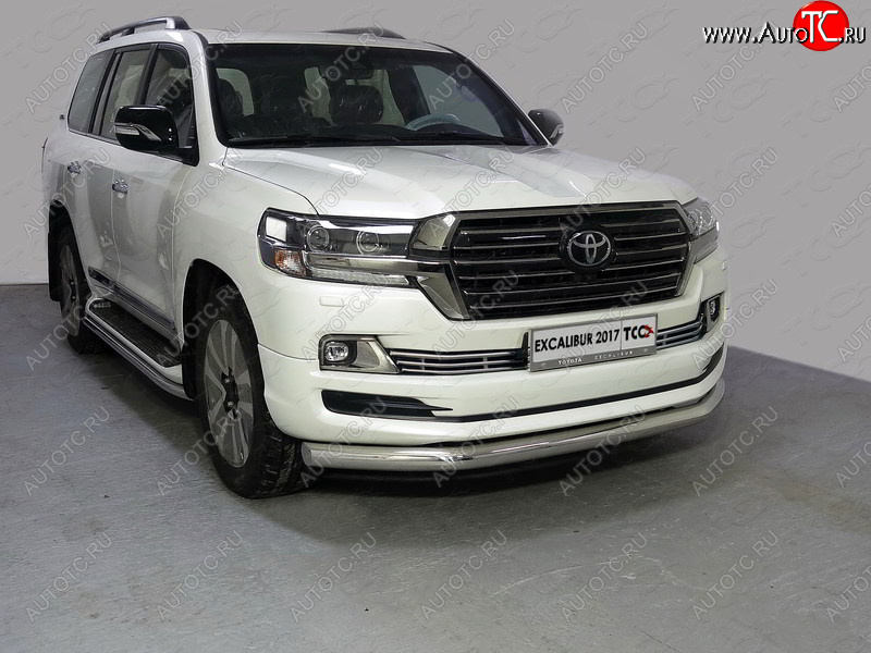 6 199 р. Рамка гос. номера ТСС Тюнинг  Toyota Land Cruiser  200 (2015-2021) (нержавейка)  с доставкой в г. Санкт‑Петербург