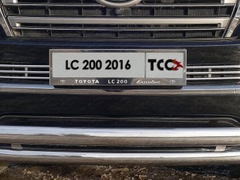 6 199 р. Рамка гос. номера ТСС Тюнинг  Toyota Land Cruiser  200 (2015-2021) (нержавейка)  с доставкой в г. Санкт‑Петербург. Увеличить фотографию 1