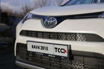 6 199 р. Рамка гос. номера ТСС Тюнинг  Toyota RAV4  XA40 (2015-2019) (нержавейка)  с доставкой в г. Санкт‑Петербург. Увеличить фотографию 1