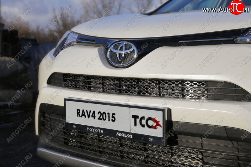 6 199 р. Рамка гос. номера ТСС Тюнинг  Toyota RAV4  XA40 (2015-2019) (нержавейка)  с доставкой в г. Санкт‑Петербург