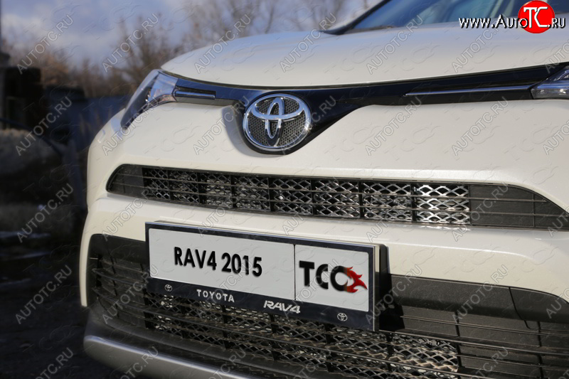 6 249 р. Рамка гос. номера ТСС Тюнинг Toyota RAV4 XA40 5 дв. рестайлинг (2015-2019) (нержавейка)  с доставкой в г. Санкт‑Петербург