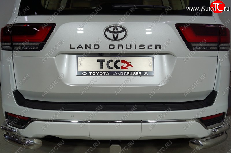 4 999 р. Рамка гос. номера ТСС Тюнинг  Toyota Land Cruiser  J300 (2021-2024) (нержавейка)  с доставкой в г. Санкт‑Петербург