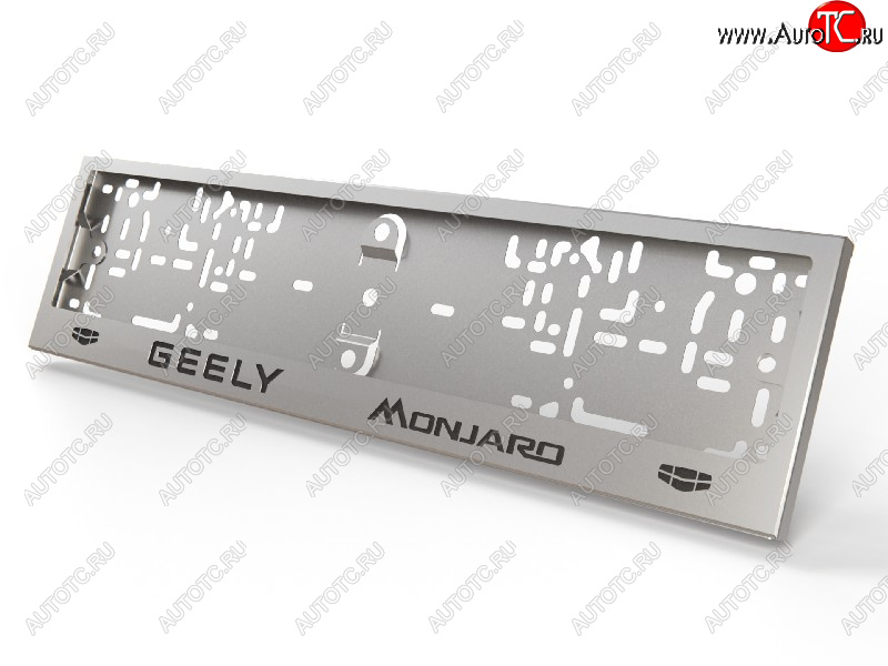 4 999 р. Рамка гос. номера ТСС Тюнинг  Geely Monjaro (2022-2024) (нержавейка)  с доставкой в г. Санкт‑Петербург