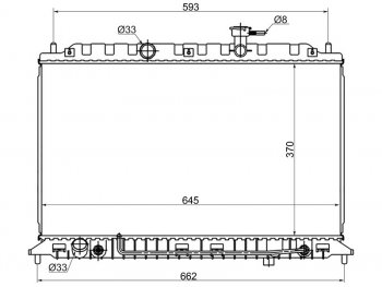 Радиатор охлаждающей жидкости SAT  KIA Rio 2 JB дорестайлинг седан (2005-2009)