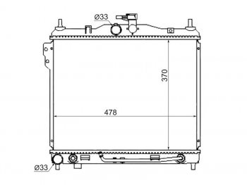 Радиатор охлаждающей жидкости SAT Hyundai (Хюндаи) Getz (Гетс)  TB (2002-2011) TB хэтчбэк 5 дв. дорестайлинг, хэтчбэк 3 дв. рестайлинг, хэтчбэк 5 дв. рестайлинг