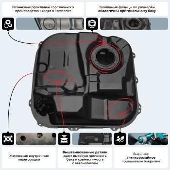 9 999 р. Топливный бак (645х690х245), (Дизель + Бензин), (антикоррозия) сталь ORKA Ford Galaxy CK,CD390 дорестайлинг (2014-2019)  с доставкой в г. Санкт‑Петербург. Увеличить фотографию 17