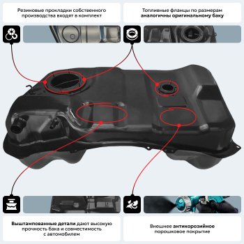 19 849 р. Топливный бак стальной (антикоррозия)  Peugeot 4007 (2007-2012)  с доставкой в г. Санкт‑Петербург. Увеличить фотографию 18