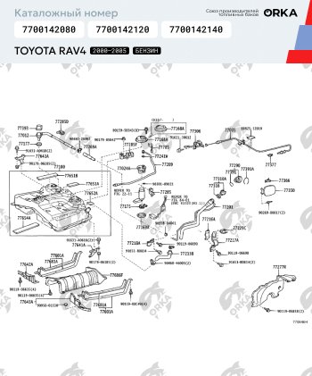 27 999 р. Топливный бак Бензин ORKA Toyota RAV4 CA20 3 дв. дорестайлинг (2000-2003) (антикоррозия)  с доставкой в г. Санкт‑Петербург. Увеличить фотографию 19