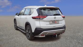 14 899 р. Защита заднего бампера (уголки) d 42,4 мм ТСС Тюнинг  Nissan X-trail  4 T33 (2021-2024) дорестайлинг (нержавейка)  с доставкой в г. Санкт‑Петербург. Увеличить фотографию 1