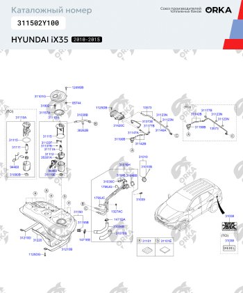 23 499 р. Пластиковый бензобак 43 л. NEW BAK  Hyundai IX35  1 LM (2009-2018) дорестайлинг, рестайлинг  с доставкой в г. Санкт‑Петербург. Увеличить фотографию 2