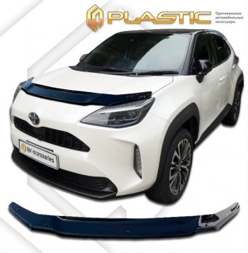 1 839 р. Дефлектор капота CA-Plastic  Toyota Yaris  XP210 (2020-2024) хэтчбэк 5 дв. дорестайлинг (Classic черный)  с доставкой в г. Санкт‑Петербург. Увеличить фотографию 1