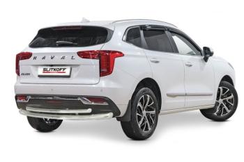 Защита заднего бампера d57+d57 двойная (2WD) Slitkoff Haval (Хавал) Jolion (джолион) (2020-2024) дорестайлинг