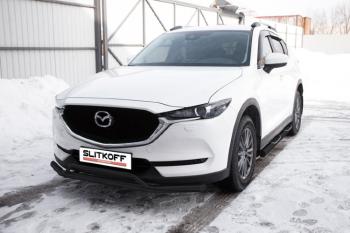 Защита переднего бампера d57+d32 двойная Slitkoff Mazda CX-5 KF (2016-2025) ()