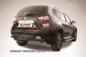 Защита заднего бампера d76+d42 двойная Slitkoff Nissan (Нисан) Terrano (Террано)  D10 (2013-2022) D10 дорестайлинг, рестайлинг ()