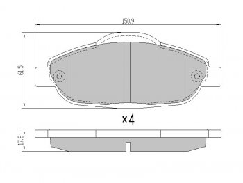 Колодки тормозные перед FL-FR SAT  3008 ( 2), 308 ( T7,  T9), 5008  T87