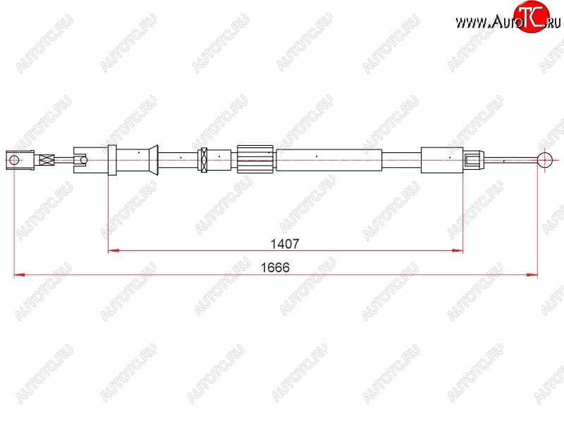 1 019 р. Трос ручного тормоза LH-RH SAT  Mercedes-Benz Sprinter  W906 (2006-2018), Volkswagen Crafter  1 (2006-2017)  с доставкой в г. Санкт‑Петербург