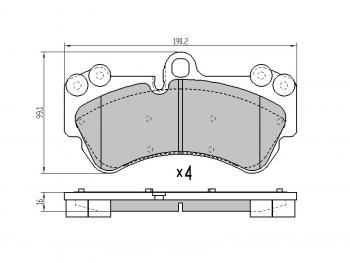 Колодки тормозные перед FL-FR SAT Porsche (Порш) Cayenne (Кайен) ( 955,  957) (2002-2010), Volkswagen (Волксваген) Touareg (Туарек) ( GP,  NF,  CR) (2002-2024),  Touran (Туран) ( 1T,  2T) (2003-2024)