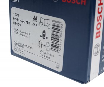 2 489 р. Колодки тормозные задние (4шт.) BOSCH Toyota Avensis T250 седан дорестайлинг (2003-2006)  с доставкой в г. Санкт‑Петербург. Увеличить фотографию 3