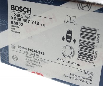 3 389 р. Колодки тормозные задние стояночного тормоза (4шт.) BOSCH Fiat Ducato 244 (2002-2012)  с доставкой в г. Санкт‑Петербург. Увеличить фотографию 4