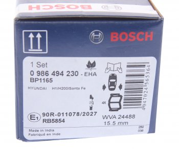 3 189 р. Колодки тормозные задние (4шт.) BOSCH Hyundai Starex/Grand Starex/H1 TQ дорестайлинг (2007-2013)  с доставкой в г. Санкт‑Петербург. Увеличить фотографию 4