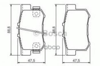 Колодки тормозные задние (4шт.) BOSCH Honda CR-V RE1,RE2,RE3,RE4,RE5,RE7 рестайлинг (2009-2012)