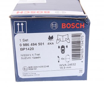 2 259 р. Колодки тормозные передние (4шт.) BOSCH Nissan Qashqai 1 J10 рестайлинг (2010-2013)  с доставкой в г. Санкт‑Петербург. Увеличить фотографию 4