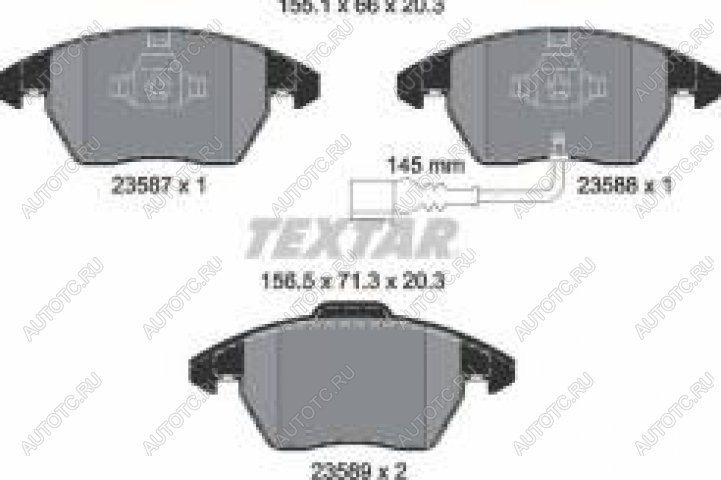 3 679 р. Колодки тормозные передние (4шт.) TEXTAR Volkswagen Passat B6 седан (2005-2011)  с доставкой в г. Санкт‑Петербург