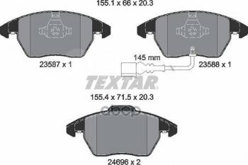 Колодки тормозные передние (4шт.) TEXTAR Audi A1 GB хэтчбэк 5 дв. дорестайлинг (2018-2024)