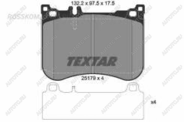 10 599 р. Колодки тормозные передние (4шт.) TEXTAR Mercedes-Benz S class X222 седан дорестайлинг (2014-2017)  с доставкой в г. Санкт‑Петербург