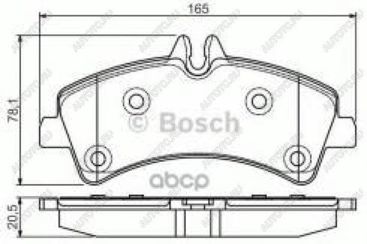 3 099 р. Колодки тормозные задние (4шт.) BOSCH Mercedes-Benz Sprinter W905 рестайлинг (2000-2006)  с доставкой в г. Санкт‑Петербург