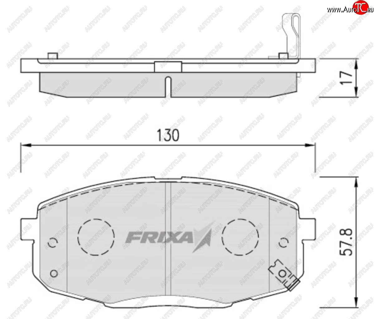 869 р. Колодки тормозные передние (4шт.) HANKOOK FRIXA KIA Ceed 1 ED дорестайлинг, хэтчбэк 5 дв. (2006-2010)  с доставкой в г. Санкт‑Петербург