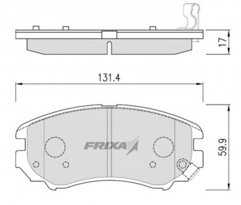 Колодки тормозные передние (4шт.) HANKOOK FRIXA Hyundai Elantra CN7 рестайлинг (2023-2024)