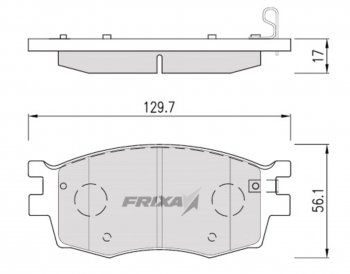 879 р. Колодки тормозные передние (4шт.) HANKOOK FRIXA KIA Rio 2 JB дорестайлинг седан (2005-2009)  с доставкой в г. Санкт‑Петербург. Увеличить фотографию 1