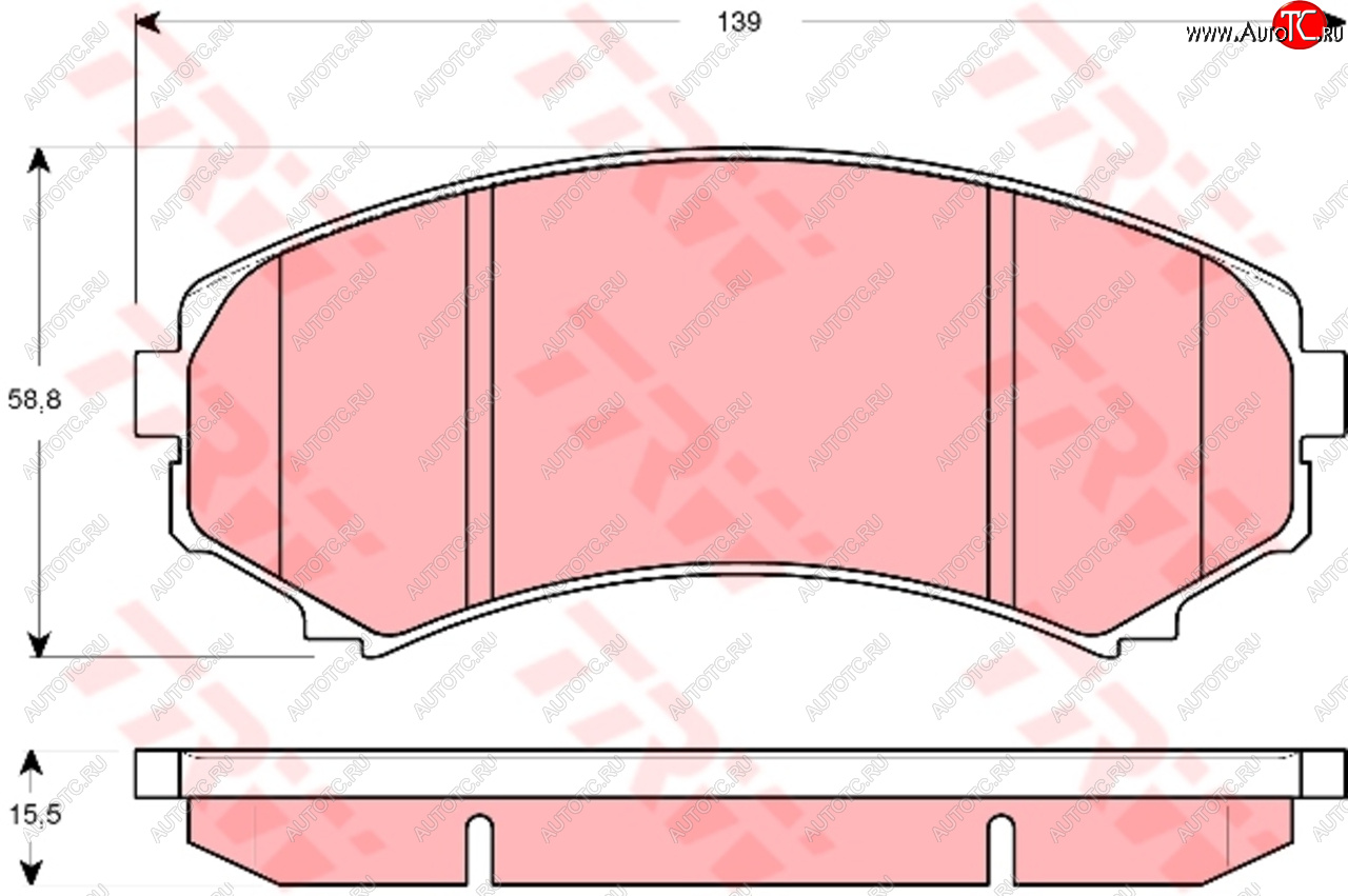 2 979 р. Колодки тормозные передние (4шт.) TRW Mitsubishi Grandis (2003-2009)  с доставкой в г. Санкт‑Петербург