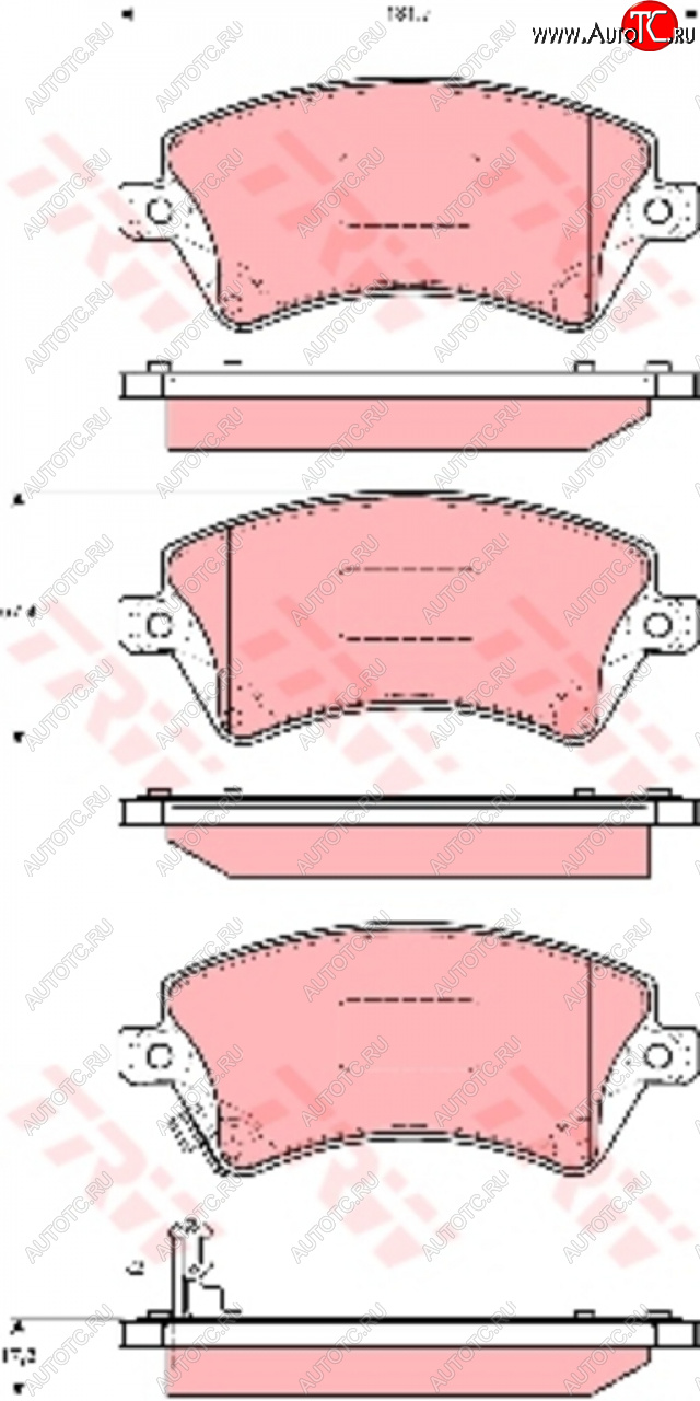 3 599 р. Колодки тормозные передние (4шт.) TRW Toyota Corolla E120 универсал дорестайлинг (2000-2004)  с доставкой в г. Санкт‑Петербург