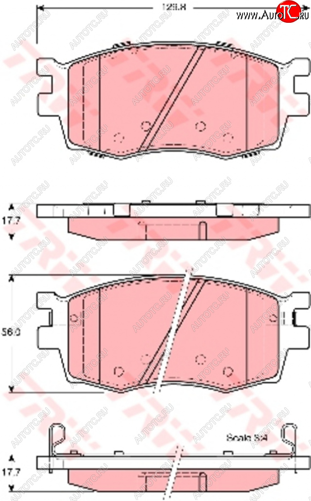 3 999 р. Колодки тормозные передние (4шт.) TRW KIA Rio 2 JB дорестайлинг, хэтчбэк 5 дв. (2005-2009)  с доставкой в г. Санкт‑Петербург