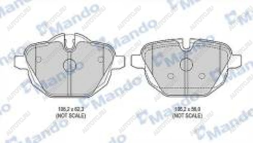 1 499 р. Колодки тормозные задние (4шт.) MANDO BMW 5 серия F10 рестайлинг, седан (2013-2017)  с доставкой в г. Санкт‑Петербург