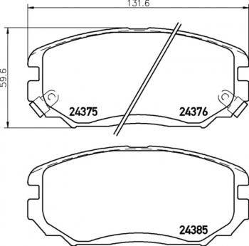 1 239 р. Колодки тормозные передние (4шт.) MINTEX Hyundai Sonata NF дорестайлинг (2004-2008)  с доставкой в г. Санкт‑Петербург. Увеличить фотографию 1