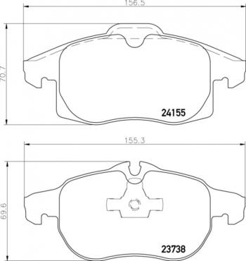 Колодки тормозные передние (4шт.) MINTEX Opel Astra H хэтчбек 5дв дорестайлинг (2004-2007)