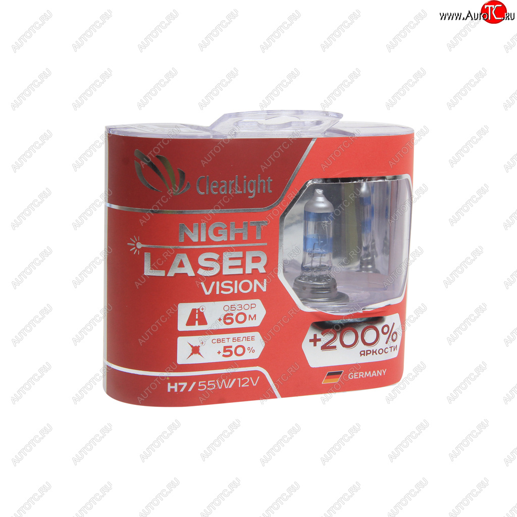 1 059 р. Лампа 12V H7 55W +200% (2шт.) Night Laser Vision CLEARLIGHT Toyota Town Ace s400 дорестацлинг (2008-2020)  с доставкой в г. Санкт‑Петербург