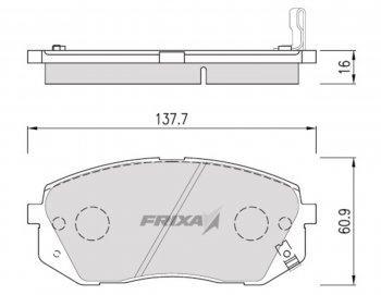 5 749 р. Колодки тормозные передние (4шт.) HANKOOK FRIXA KIA Carens UN (2006-2013)  с доставкой в г. Санкт‑Петербург. Увеличить фотографию 1