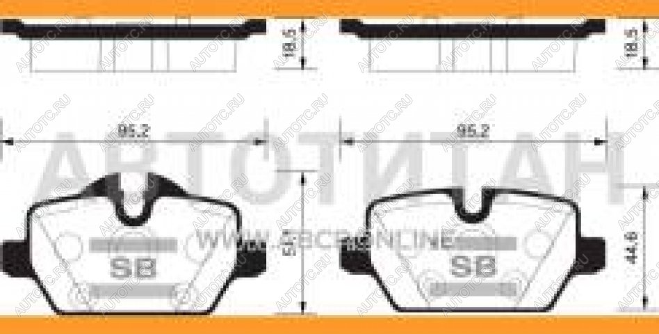 1 699 р. Колодки тормозные задние (4шт.) SANGSIN BMW 3 серия E90 седан дорестайлинг (2004-2008)  с доставкой в г. Санкт‑Петербург